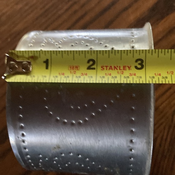 Punched tin candle holder with smoke lid apple design and hearts - Picture 6 of 8